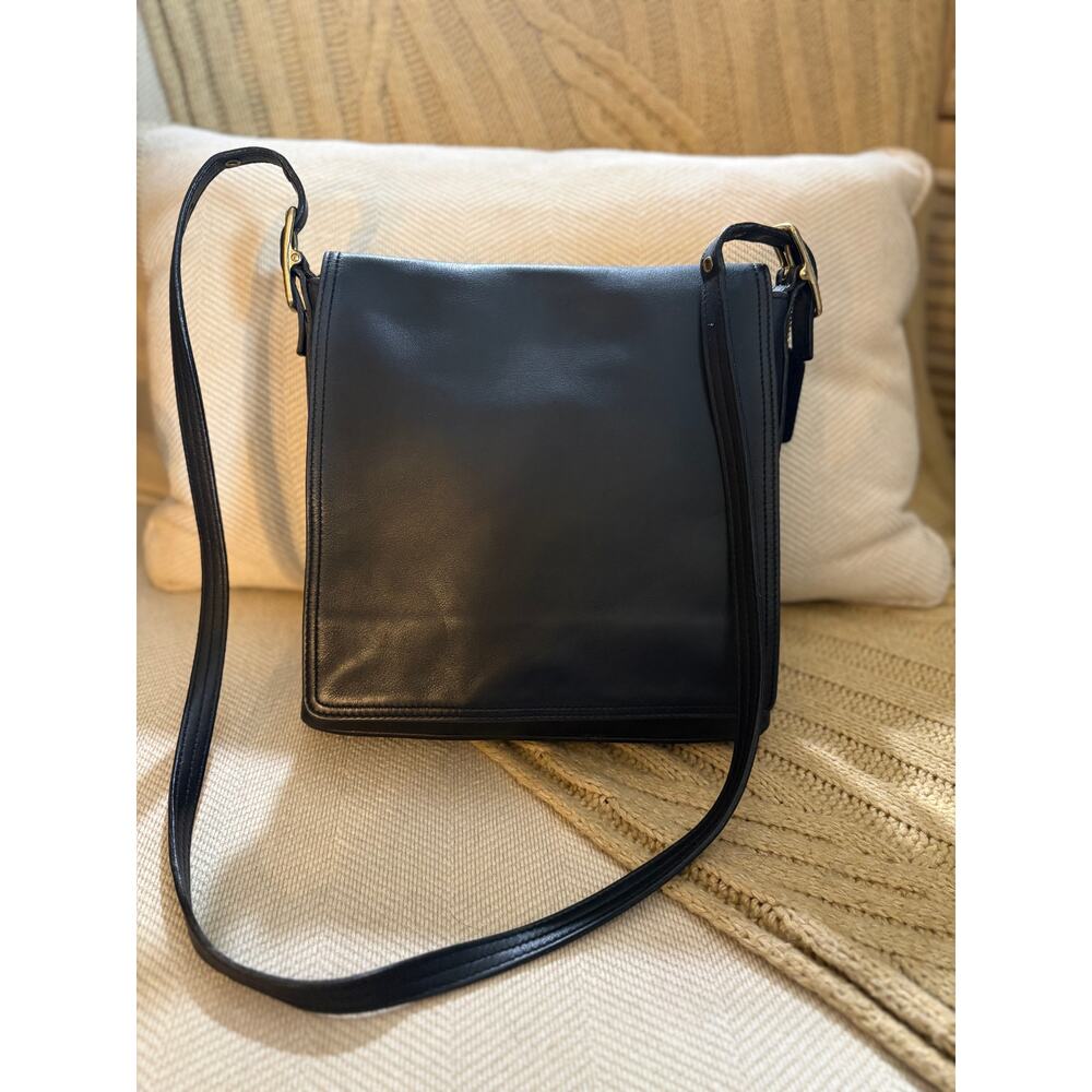 Vintage Coach Legacy Monterey Flap Bag - Black Leather - 9829